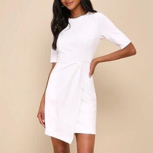Lulu’s NWT Westwood White Half Sleeve Sheath Dress 🤍